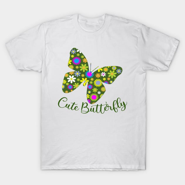 Lovely Butterflies Design - Cute Butterfly T-Shirt by Animal Specials